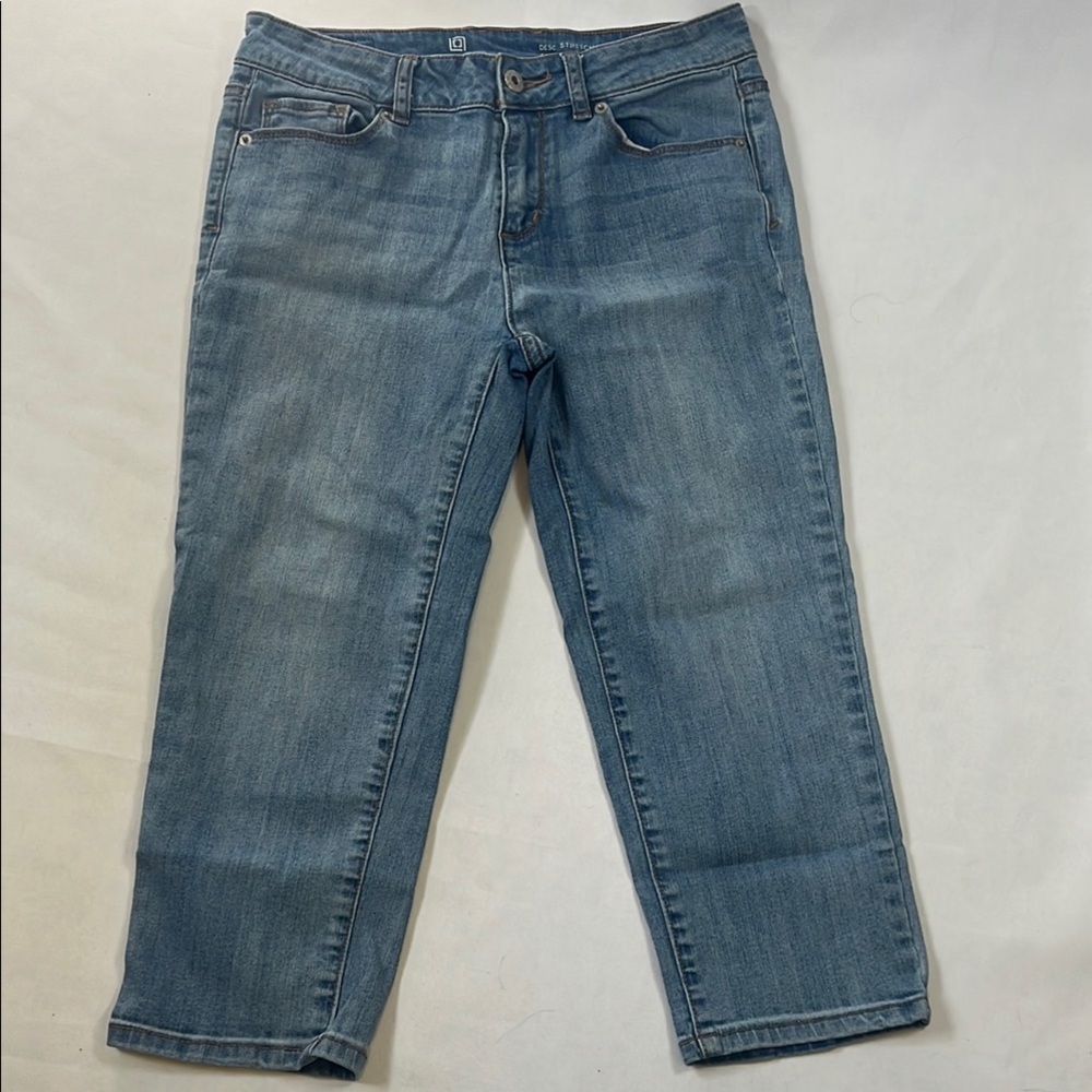 Liz Claiborne Light Wash Slim Cropped Stretch Denim Jeans 4P
